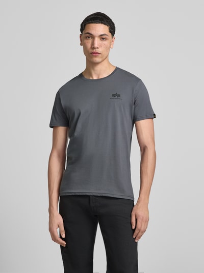 Alpha Industries t-shirt met label-details model 'BASIC' Antraciet - 4