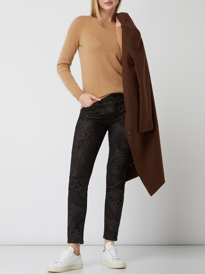 Christian Berg Woman Skinny fit stoffen broek met luipaardmotief Zwart - 1