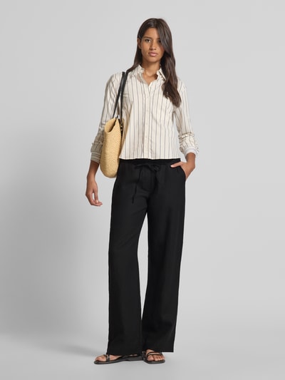 MAC Straight Leg Leinenhose mit Bindegürtel Modell 'Chiara' Black 1