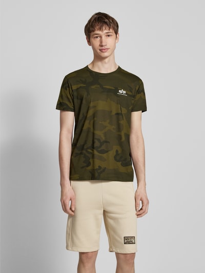 Alpha Industries T-Shirt mit Label-Print Oliv 4