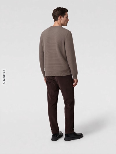 Marc O'Polo DENIM regular fit pullover van puur katoen Taupe - 5