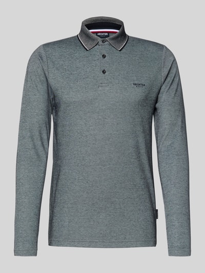HECHTER PARIS Longsleeve mit Polokragen und kurzer Knopfleiste Mittelgrau Melange 2