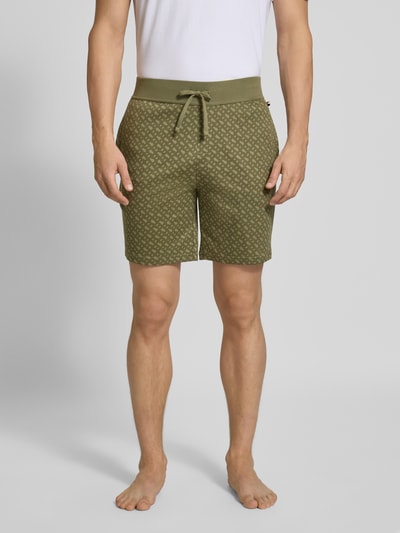BOSS Szorty z dzianiny dresowej o kroju relaxed fit z czystej bawełny Khaki 4