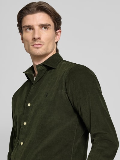 Polo Ralph Lauren Koszula casualowa o kroju regular fit z wyhaftowanym logo model ‘CORDUROY’ Oliwkowy 3