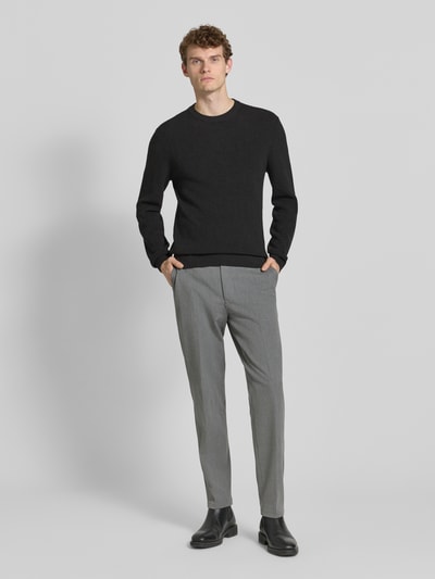 MCNEAL Gebreide pullover met ribboorden Donkergrijs gemêleerd - 1