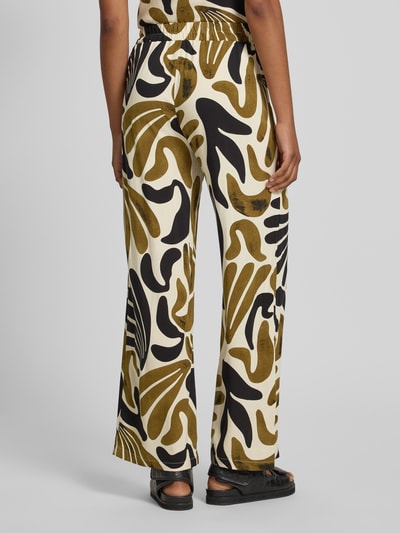 Soyaconcept Stoffhose aus Viskose im Allover-Look Modell 'FELDI' Khaki 5
