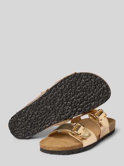 Only Pantoletten mit Dornschließen Modell 'MAXI-13' Gold 4