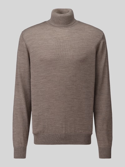 Jake*s Studio Men Regular Fit Rollkragenpullover aus reiner Wolle Modell 'MIKO' Mittelbraun 2