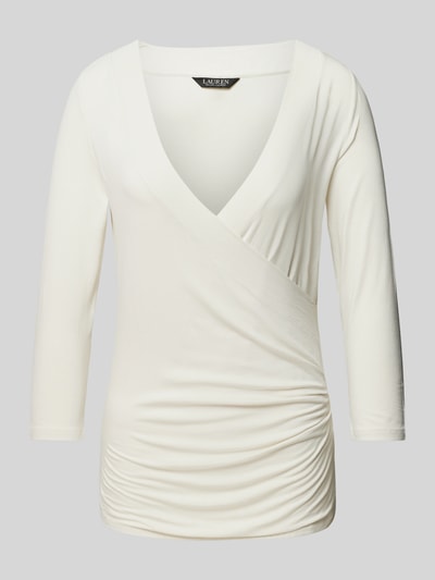 Lauren Ralph Lauren Shirt met lange mouwen in wikkellook, model 'ALAYJA' Ecru - 2