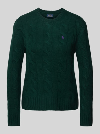 Polo Ralph Lauren Sweter z dzianiny z wzorem warkocza Ciemnozielony 2