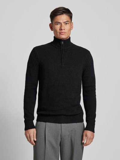 Cinque Gebreide pullover met schipperskraag, model 'CILUCA' Zwart - 4