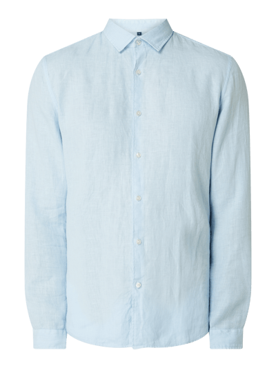 MCNEAL Slim Fit Leinenhemd Modell 'Colin' Sky 2