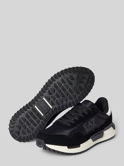 EA7 Emporio Armani Sneaker aus Leder-Textil-Mix Modell 'VINTAGE RUNNING' Black 4