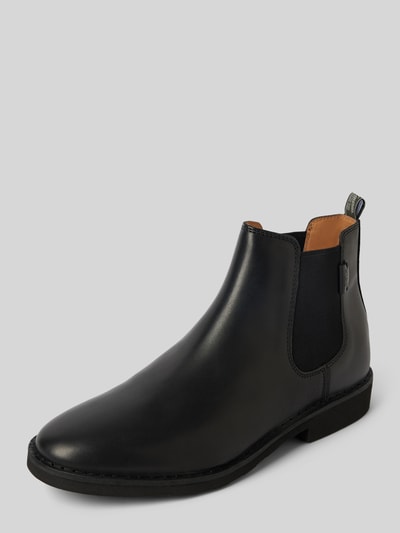 Polo Ralph Lauren Chelsea boots van leer met labeldetail, model 'TALAN' Zwart - 1