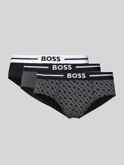 BOSS Slip mit elastischem Logo-Bund im 3er-Pack Mittelgrau 1