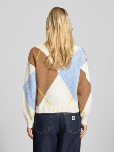 Noisy May Oversized Strickpullover mit gerippten Abschlüssen Modell 'ARMIE' Ecru 5