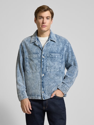 Drykorn Kurtka koszulowa z listwą guzikową model ‘DIARD’ Jeansowy niebieski 4