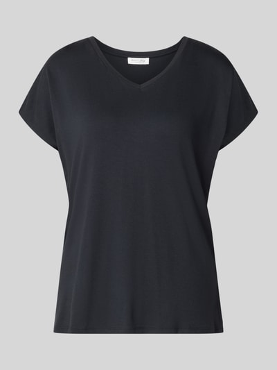 Christian Berg Woman T-Shirt aus Viskose-Elasthan-Mix mit V-Ausschnitt Black 1