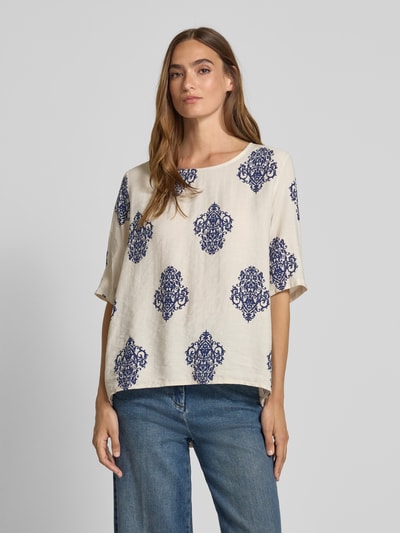 ZABAIONE T-shirt met ronde hals, model 'Ka44iraa' Beige - 4