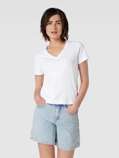 GANT T-Shirt mit V-Ausschnitt Modell 'Basic' Weiss 4