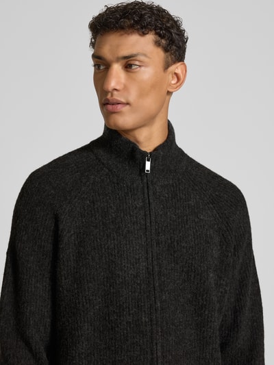 MCNEAL Gebreid jack met ritssluiting Donkergrijs gemêleerd - 3