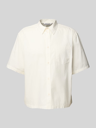 WEEKDAY Freizeithemd mit Knopfleiste Modell 'Franco' Offwhite 2