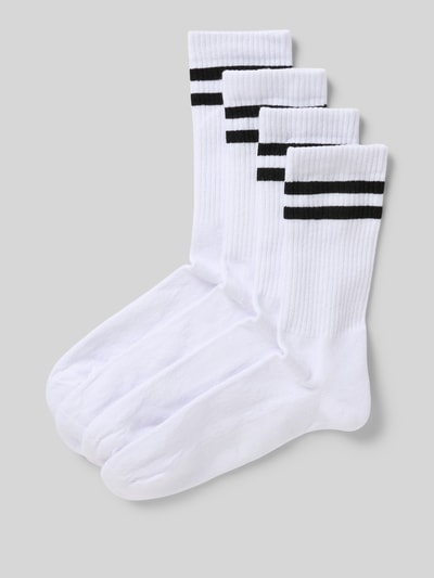 REVIEW Socken mit Kontraststreifen im 4er-Pack Weiss 1