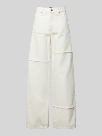 Essentiel Wide Leg Jeans mit Fransen Modell 'Haster' Offwhite 2