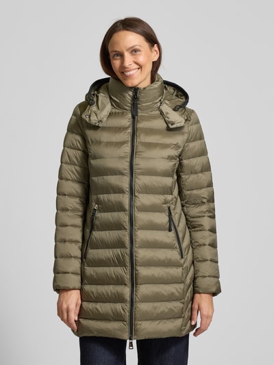 Fuchs Schmitt Regular fit gewatteerde lange jas met capuchon Olijfgroen - 4