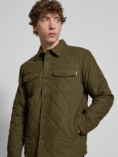 Pepe Jeans Regular fit overhemdjack van katoenmix, model 'QUILTED WORKSHIRT' Olijfgroen - 3