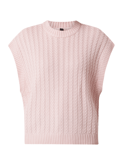 YAS Oversized Pullunder mit Zopfmuster Modell 'Vanilla' Rose 2