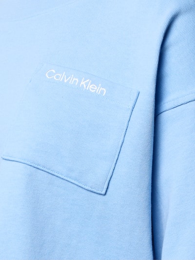 Calvin Klein Underwear Cropped Pyjama-Oberteil mit Logo-Stitching Hellblau 2