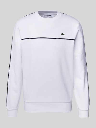 Lacoste Sweatshirt met logobadge, model 'TAPE' Wit - 2