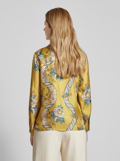 Weekend Max Mara Zijden blouse met reverskraag, model 'ONCIA' Mosterdgeel - 5