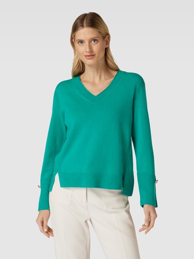 Marc Cain Gebreide pullover met V-hals Smaragdgroen - 4