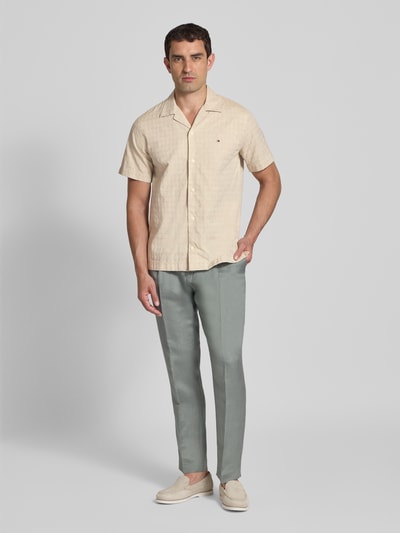 Tommy Hilfiger Regular Fit Freizeithemd aus Baumwoll-Leinen-Mix Beige 1