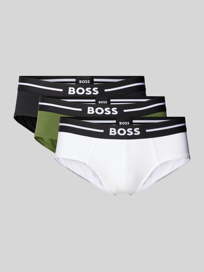 BOSS Slip met elastische band met logo in een set van 3 stuks Olijfgroen - 1