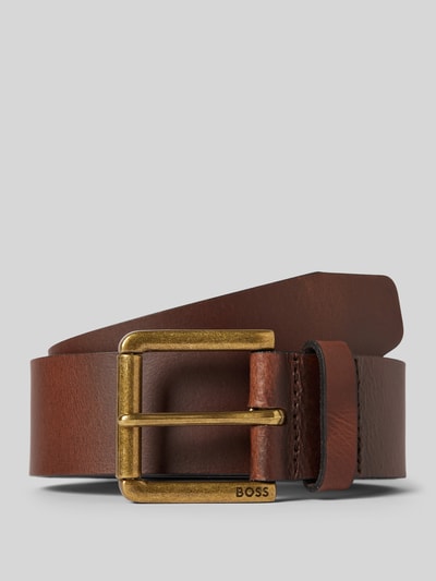 BOSS Leren riem met doornsluiting, model 'Joris' Middenbruin - 1