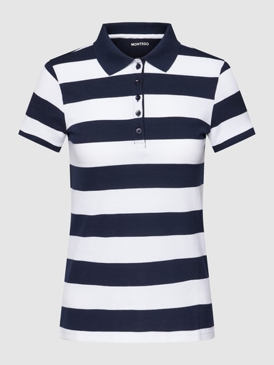 Montego Poloshirt met streepmotief Donkerblauw - 2