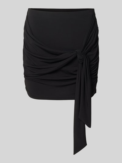 Produktfoto, czarny Minirock mit Bindegürtel Modell 'Elonie' von LeGer by Lena Gercke, elastyczny materiał, krój slim fit, szerokość w rozmiarze 36: 38 cm, długość całkowita: 39 cm