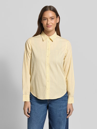 GANT Regular Fit Bluse mit Label-Stitching Modell 'ONEBUY' GELB 4