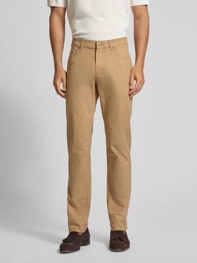 Christian Berg Men Slim fit stoffen broek met biologisch katoen en 5-pocketmodel Beige - 4