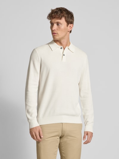 Christian Berg Men Slim Fit Poloshirt mit Knopfleiste Offwhite 4