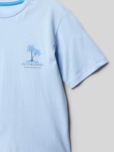 Jack & Jones T-shirt z nadrukiem z logo model ‘SUMMER’ Błękitny 2