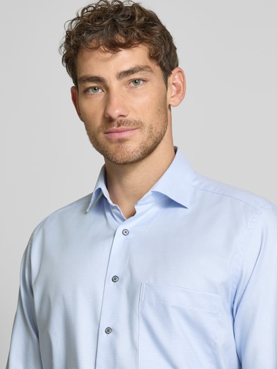 ETERNA Comfort fit zakelijk overhemd met kentkraag Bleu - 3
