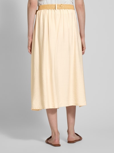 ZABAIONE Midirock mit gelegten Falten und Eingrifftaschen Beige 5