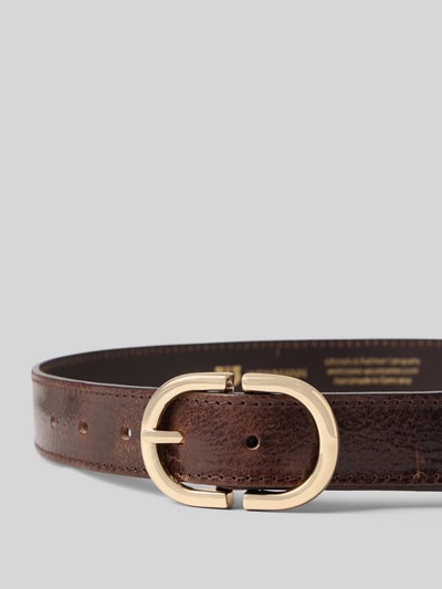 Produktfoto, pasek z prawdziwej skóry bydlęcej Modell 'Volanato' od Weinmann, krój slim fit, Szerokość w rozmiarze 80: 3 cm, brązowa faktura, złota klamra