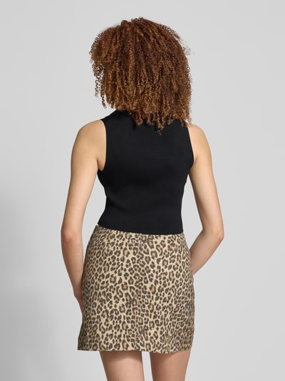 Only Slim fit korte top van viscosemix Zwart - 5