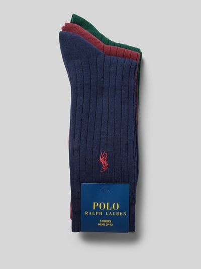 Polo Ralph Lauren Underwear Socken mit Logo-Stitching im 3-Pack Modell 'EGYPTIAN' Marine 3