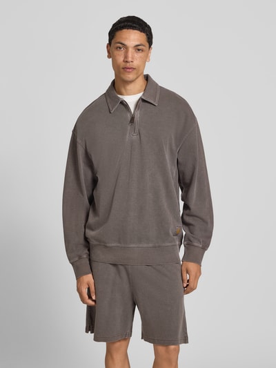 Carhartt Work In Progress Sweatshirt mit Polokragen Mittelbraun 4